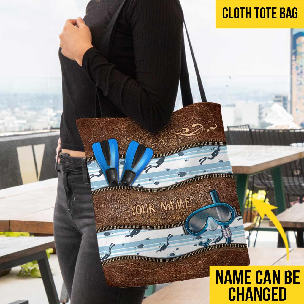 Sac fourre-tout personnalisé « J’adore la plongée sous-marine »