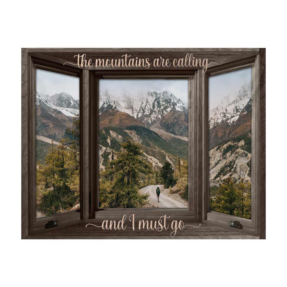 The Mountain Is Calling - Hiking Wall Tapestry