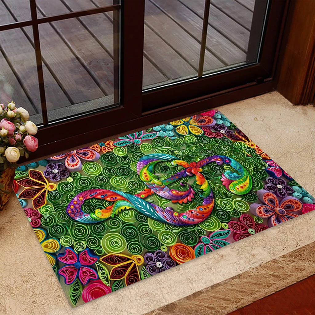 Paillasson imprimé motif piano 3D « J’aime la musique »