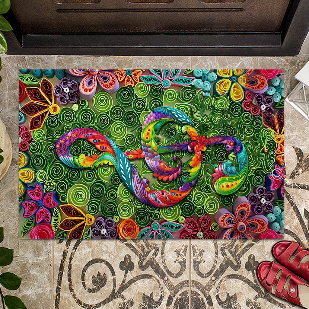 Paillasson imprimé motif piano 3D « J’aime la musique »