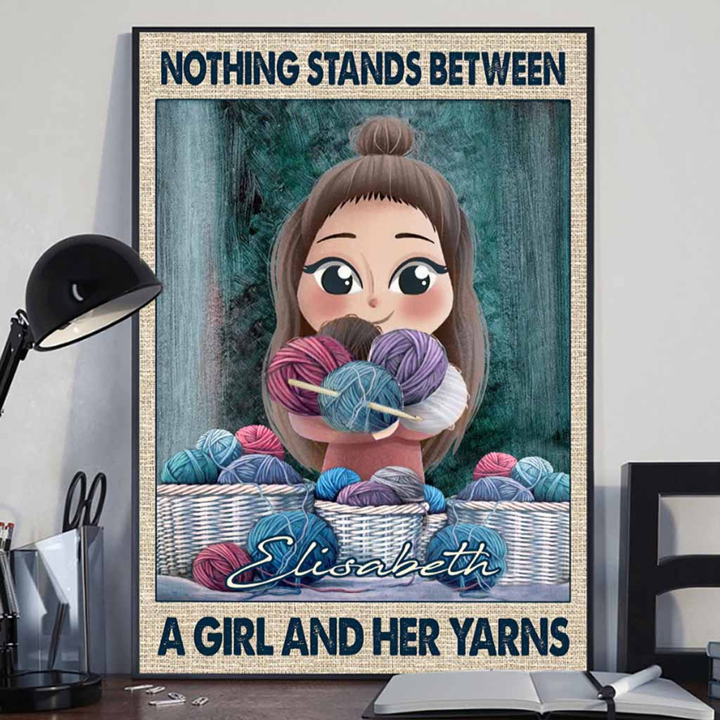 Rien ne peut séparer une fille de ses pelotes de laine - Affiche de crochet personnalisée