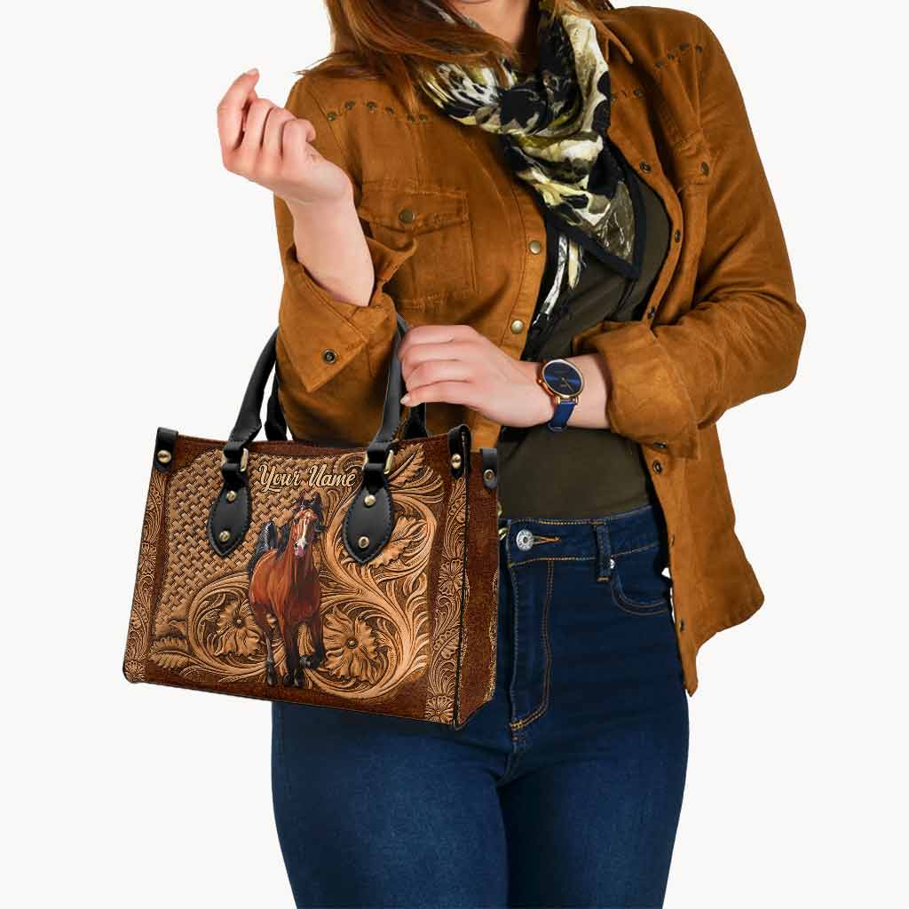 Sac à main en cuir personnalisé « Fille à cheval »