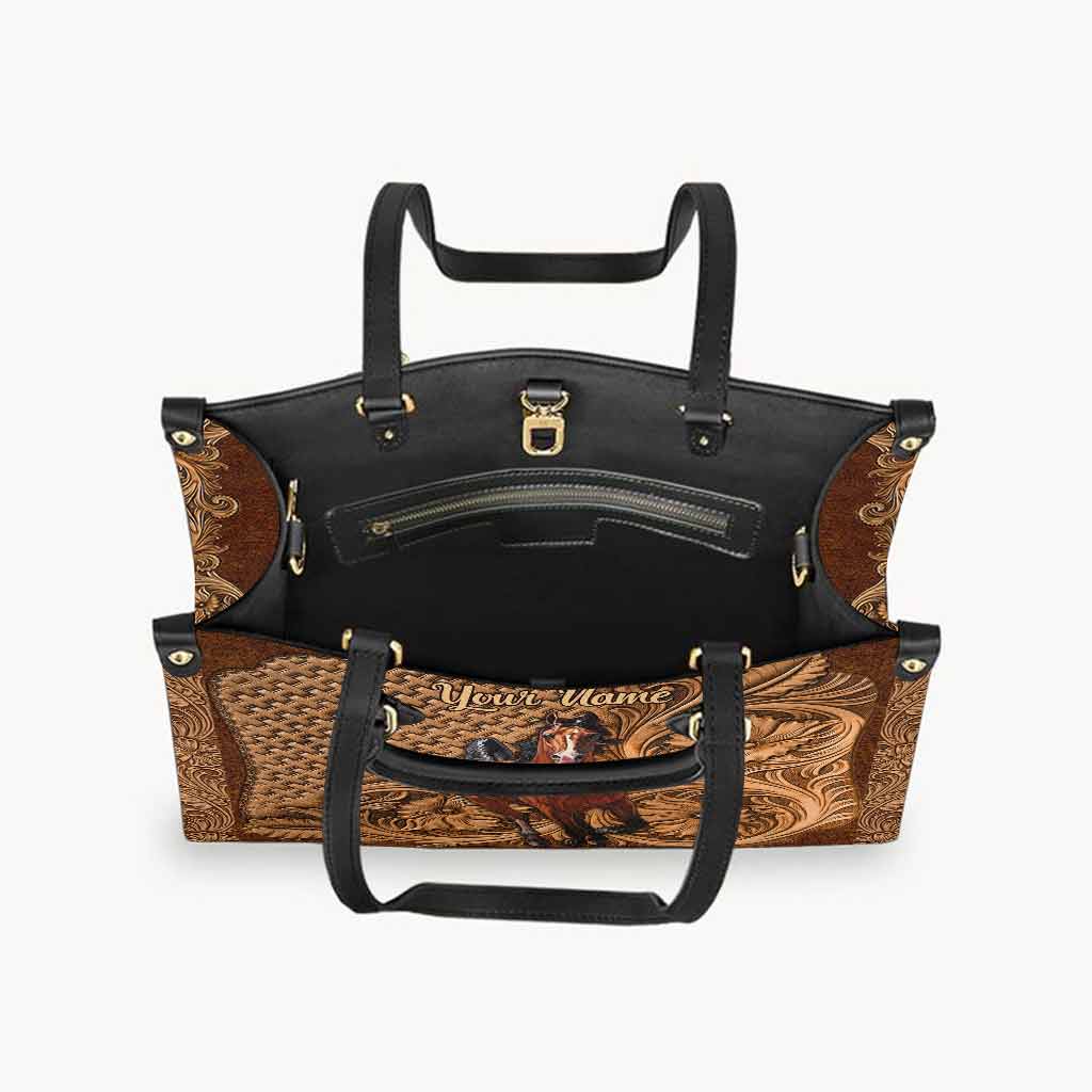 Sac à main en cuir personnalisé « Fille à cheval »