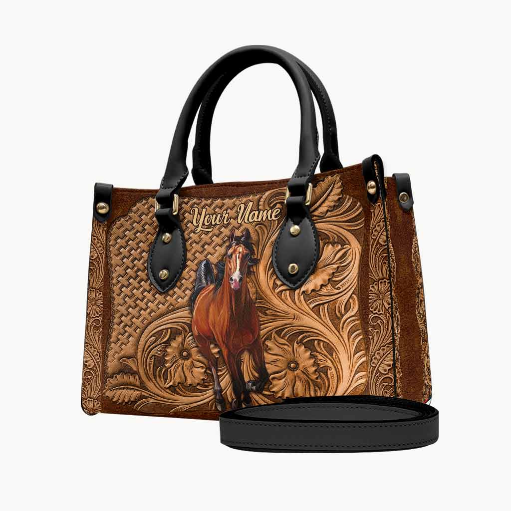 Sac à main en cuir personnalisé « Fille à cheval »