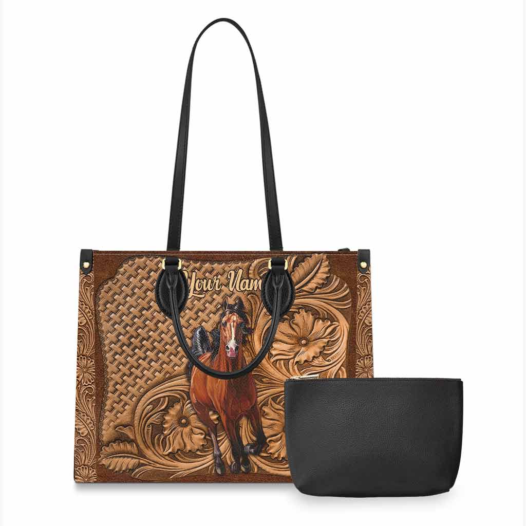 Sac à main en cuir personnalisé « Fille à cheval »