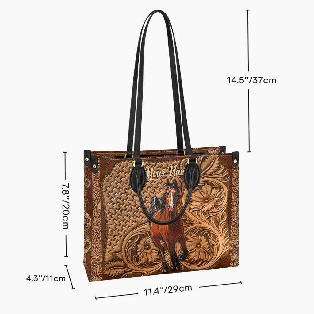 Sac à main en cuir personnalisé « Fille à cheval »