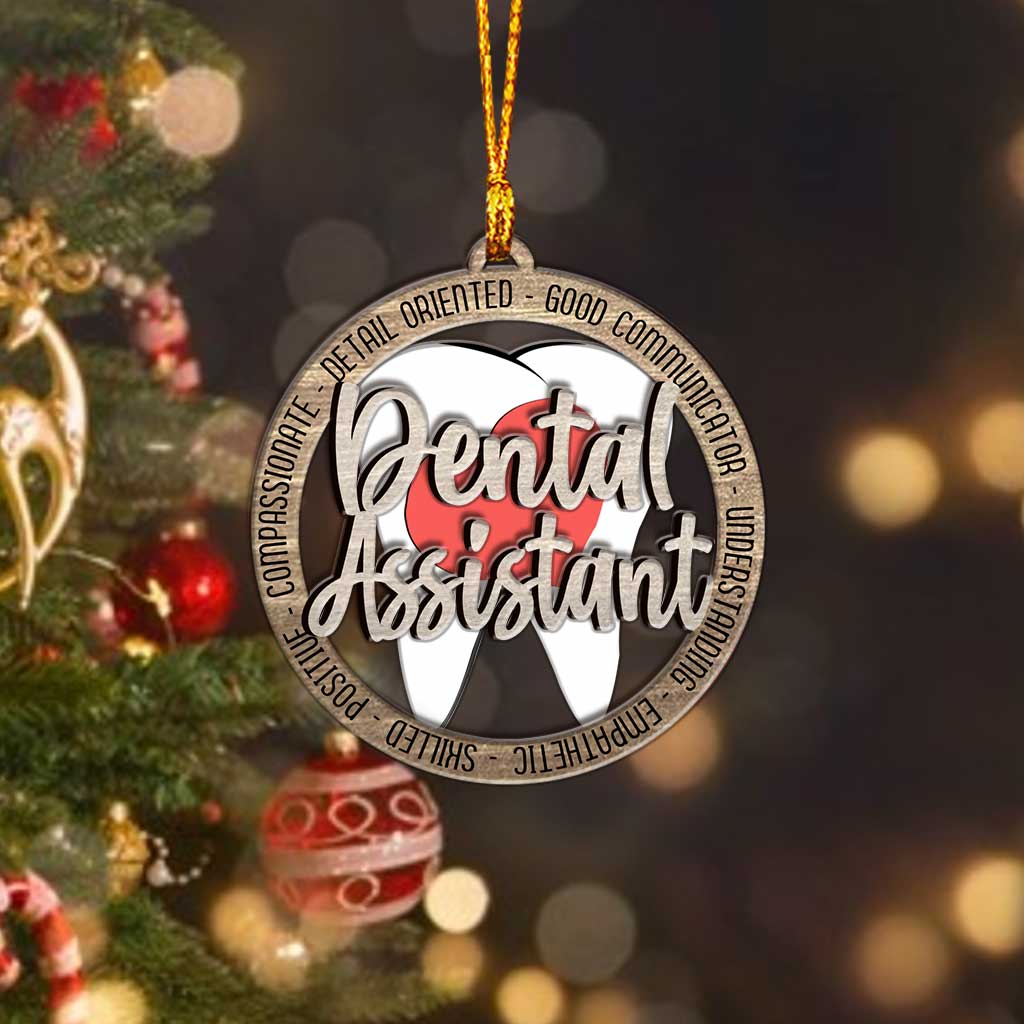 Reconnaissance envers les dentistes - Ornement de Noël personnalisé en bois à plusieurs couches, représentant un dentiste