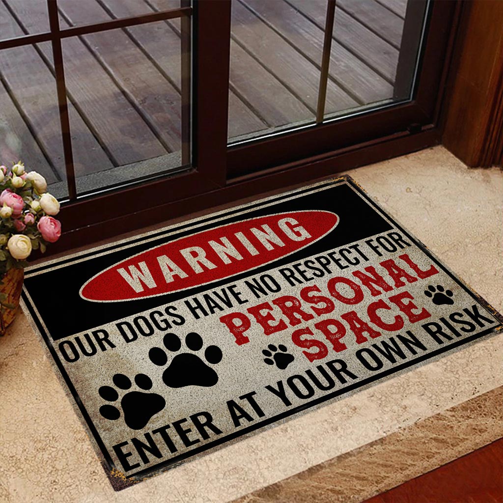 Attention - Tapis de porte pour chien