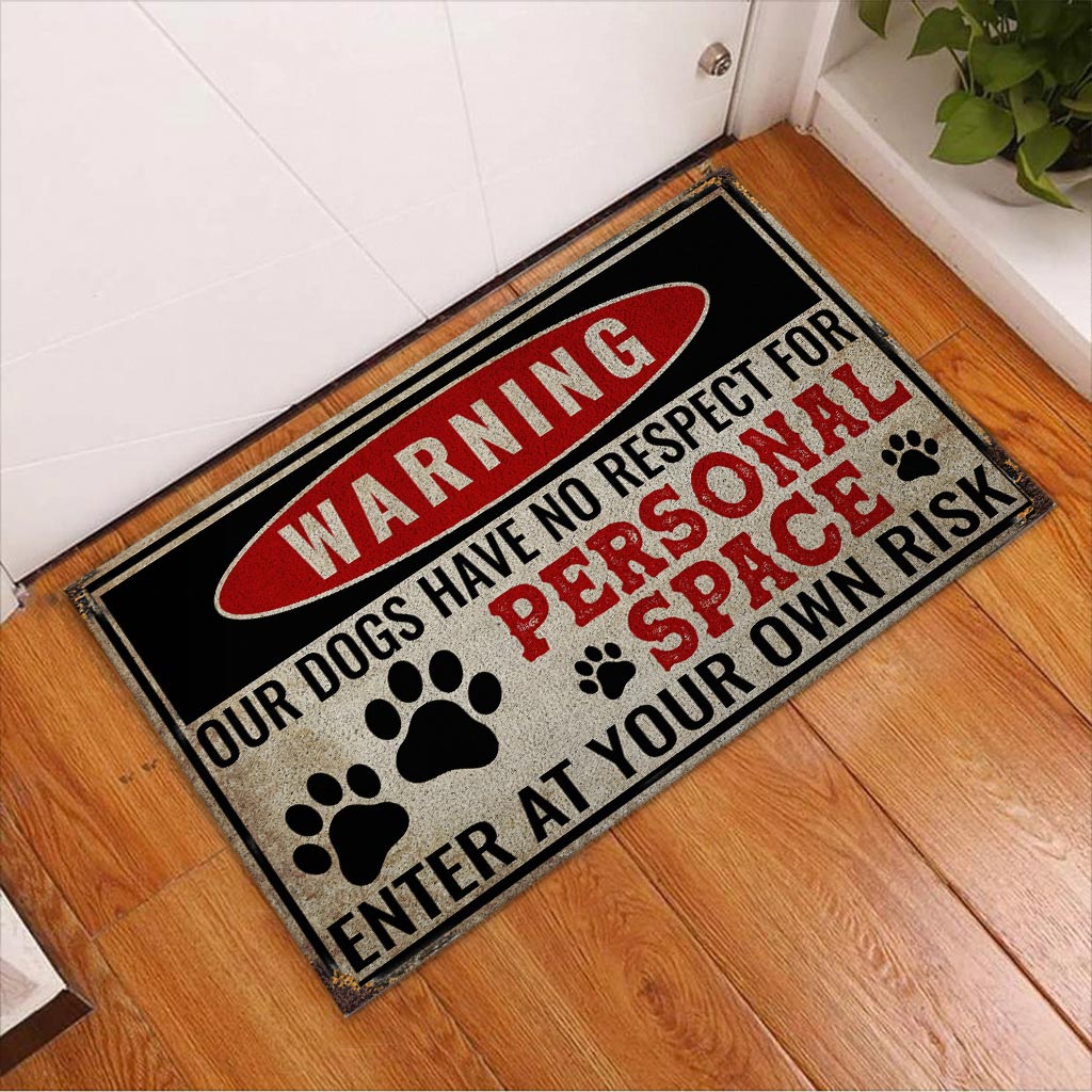 Attention - Tapis de porte pour chien