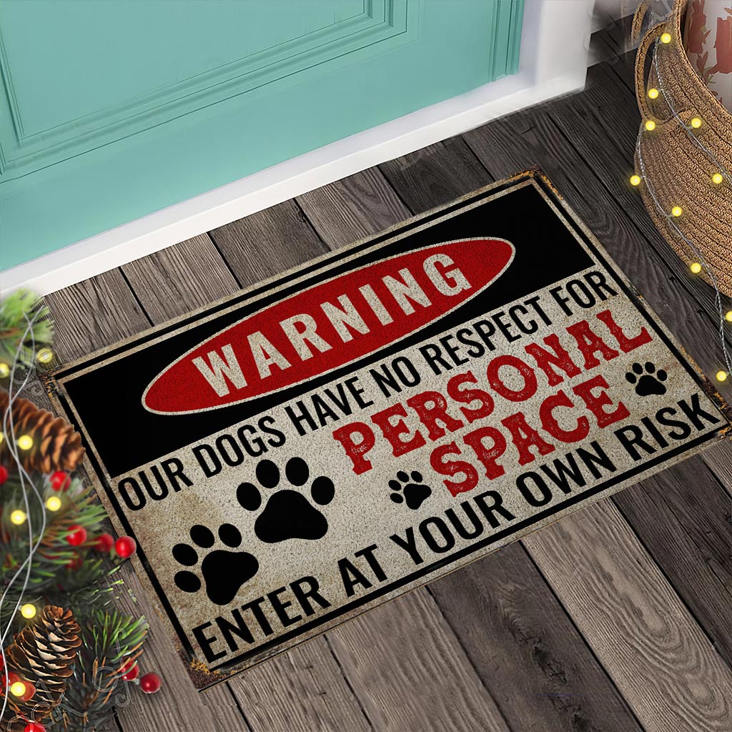 Attention - Tapis de porte pour chien