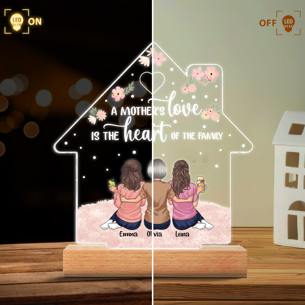 L'amour d'une mère - Plaque lumineuse personnalisée en forme de mère pour la fête des mères