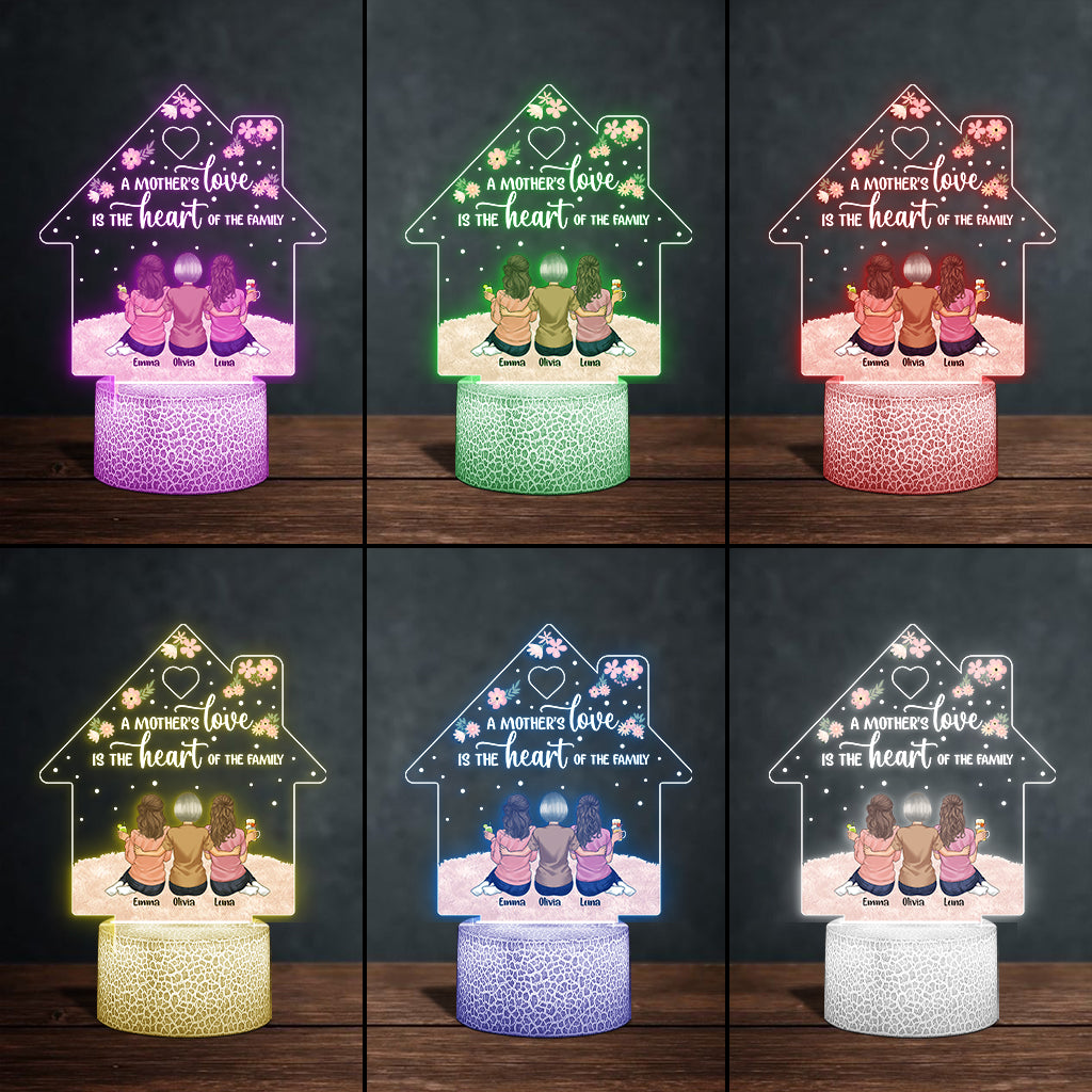 L'amour d'une mère - Plaque lumineuse personnalisée en forme de mère pour la fête des mères