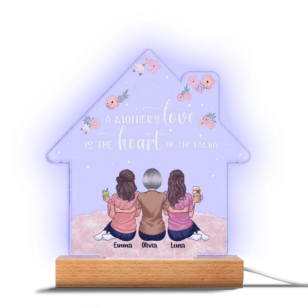 L'amour d'une mère - Plaque lumineuse personnalisée en forme de mère pour la fête des mères