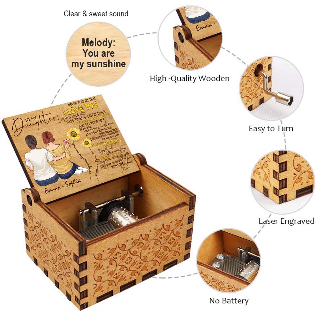 To My Daughter - Personalized Mother’s Day Mother Hand Crank Music Box