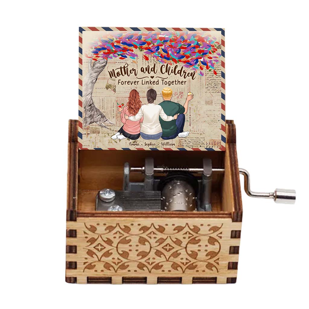 Mère et Enfants - Cadeau pour maman, fils, fille - Boîte à musique à manivelle personnalisée