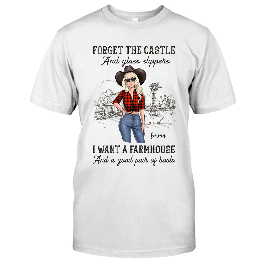 Je veux une ferme et une bonne paire de bottes - T-shirt et sweat à capuche personnalisés avec motif cheval