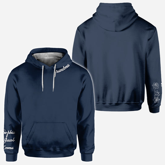 Fleurs de Nana - Cadeau pour grand-mère, maman, papa, tante - T-shirt personnalisé intégral