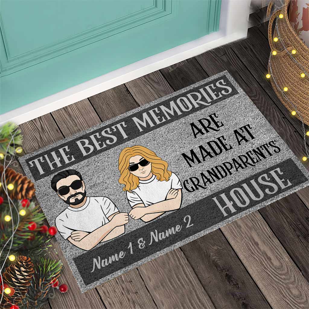 The Best Memories Are Made At Grandparents' House - Personalized Mother's Day Grandma Doormat