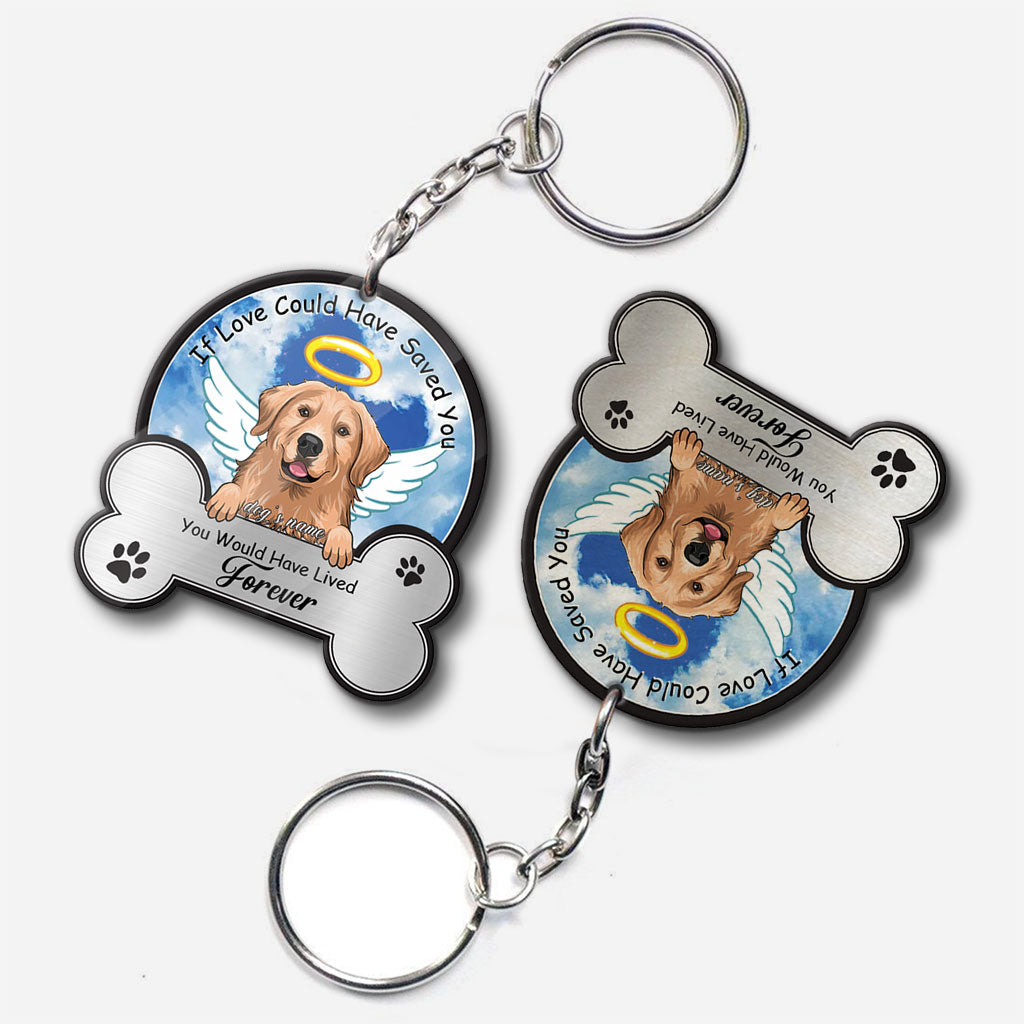 Si l'amour avait pu te sauver - Porte-clés chien personnalisé (Impression recto verso)