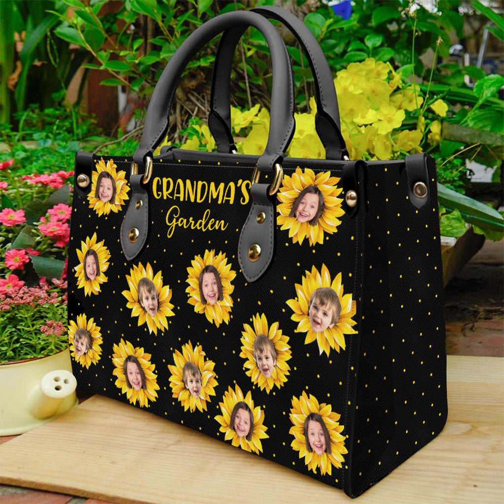 Grandma’s Garden - Gift for grandma, mom - Personalized Leather Handbag