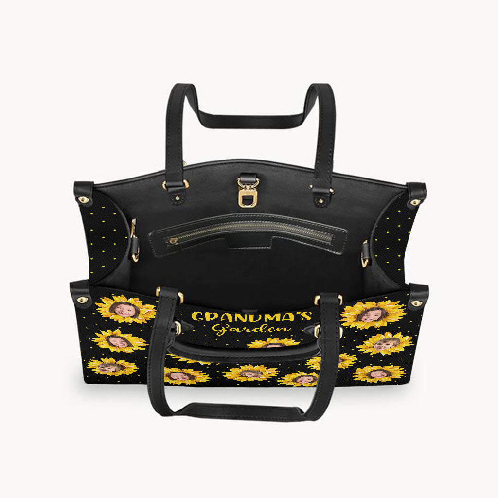 Grandma’s Garden - Gift for grandma, mom - Personalized Leather Handbag