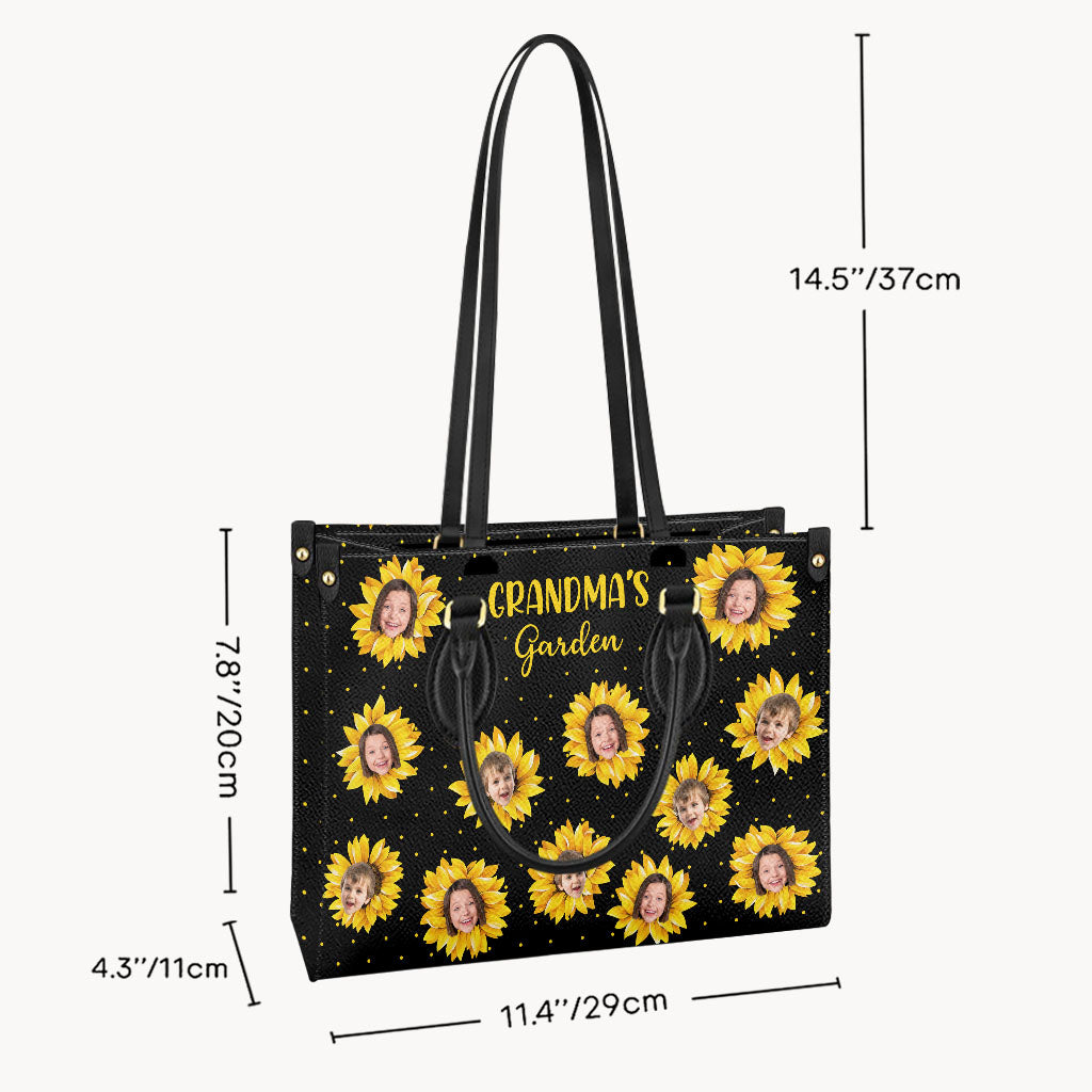 Grandma’s Garden - Gift for grandma, mom - Personalized Leather Handbag