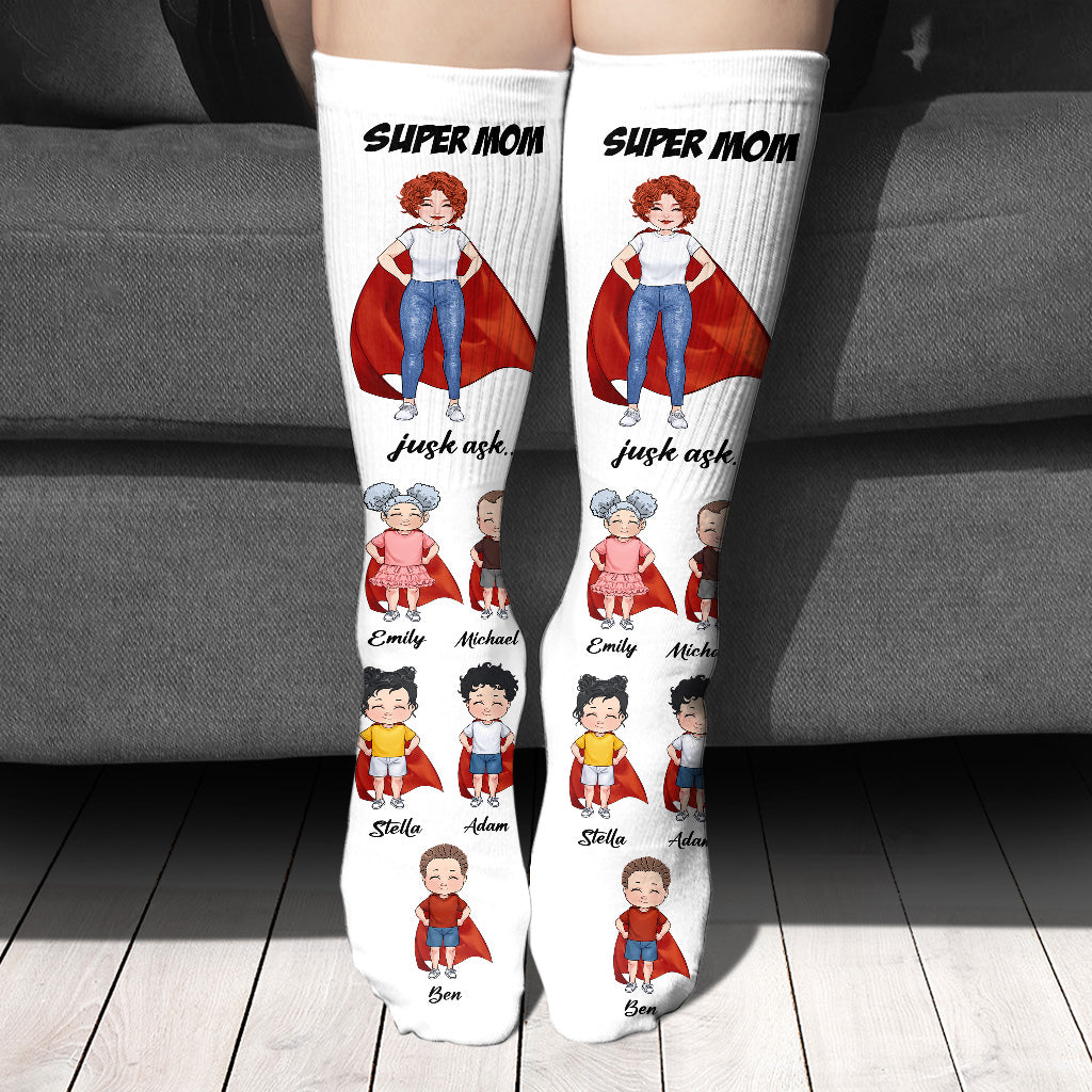 Super Dad Super Mom - Gift for dad, mom - Personalized Socks