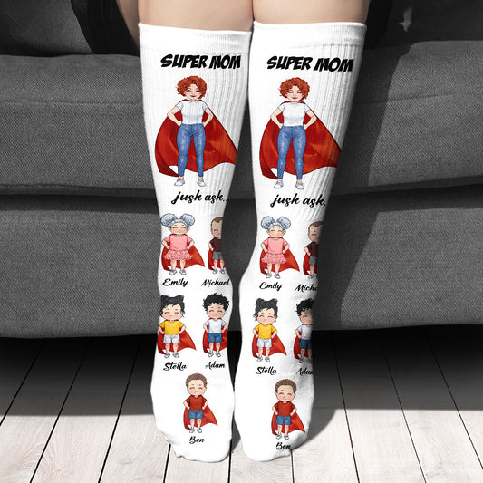 Super Papa Super Maman - Cadeau pour papa, maman - Chaussettes personnalisées
