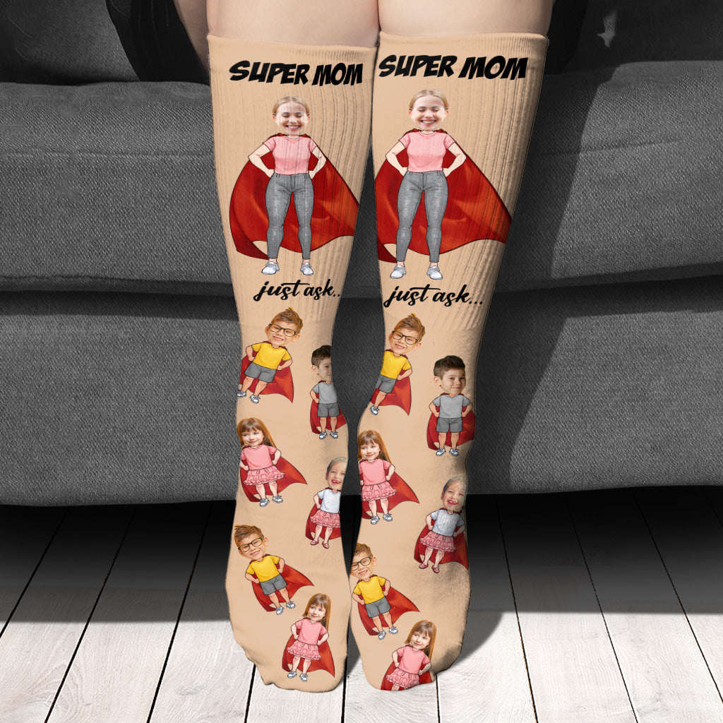 Super Papa Super Maman - Cadeau pour papa, maman - Chaussettes personnalisées