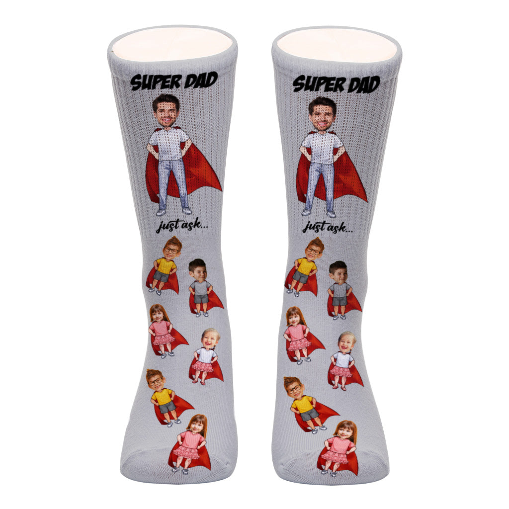 Super Papa Super Maman - Cadeau pour papa, maman - Chaussettes personnalisées
