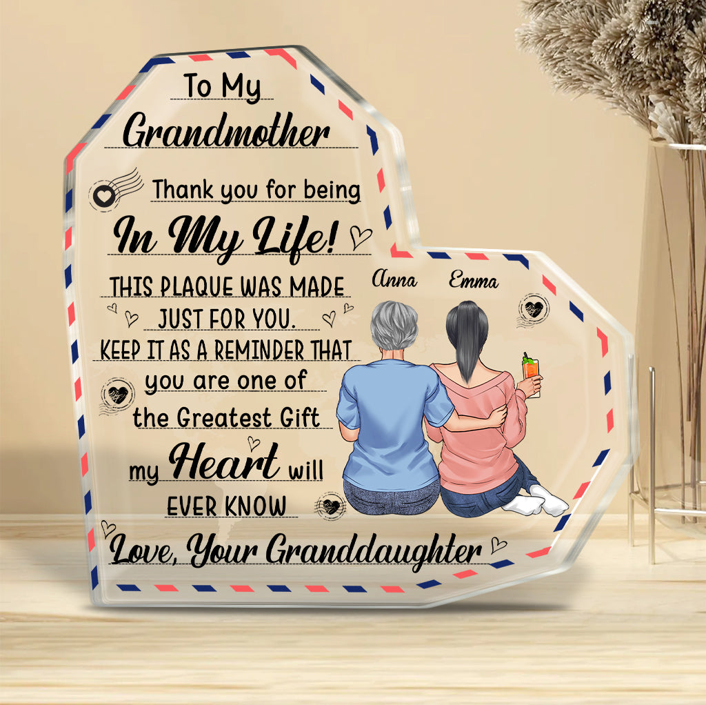 À ma grand-mère - Cadeau pour maman, grand-mère, tante - Plaque acrylique personnalisée sur mesure
