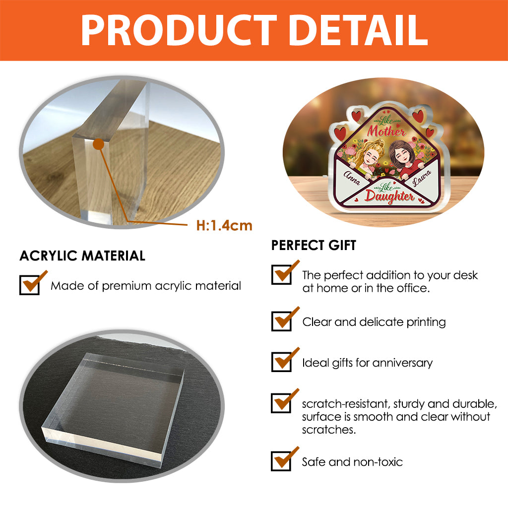 Comme maman - Cadeau pour maman, fille, fils - Plaque acrylique personnalisée sur mesure