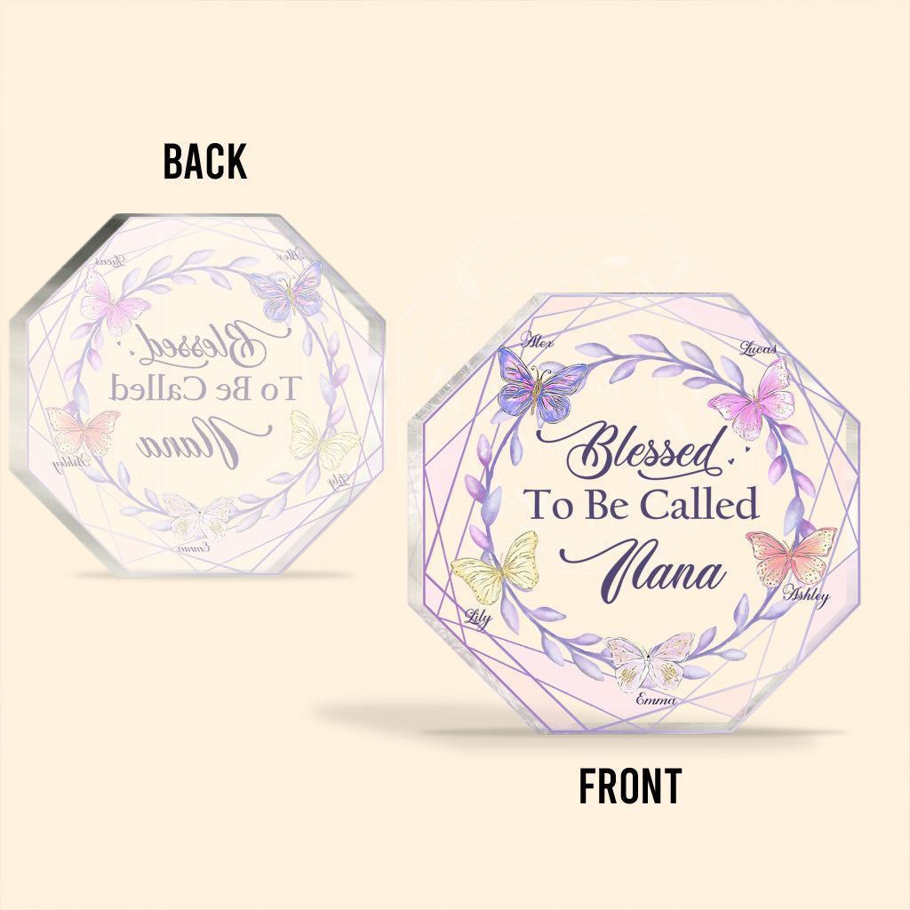 Bénie d'être appelée - Plaque acrylique personnalisée pour grand-mère