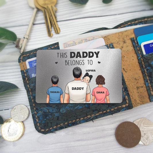Ce papa appartient à - Carte personnalisée à insérer dans le portefeuille du père