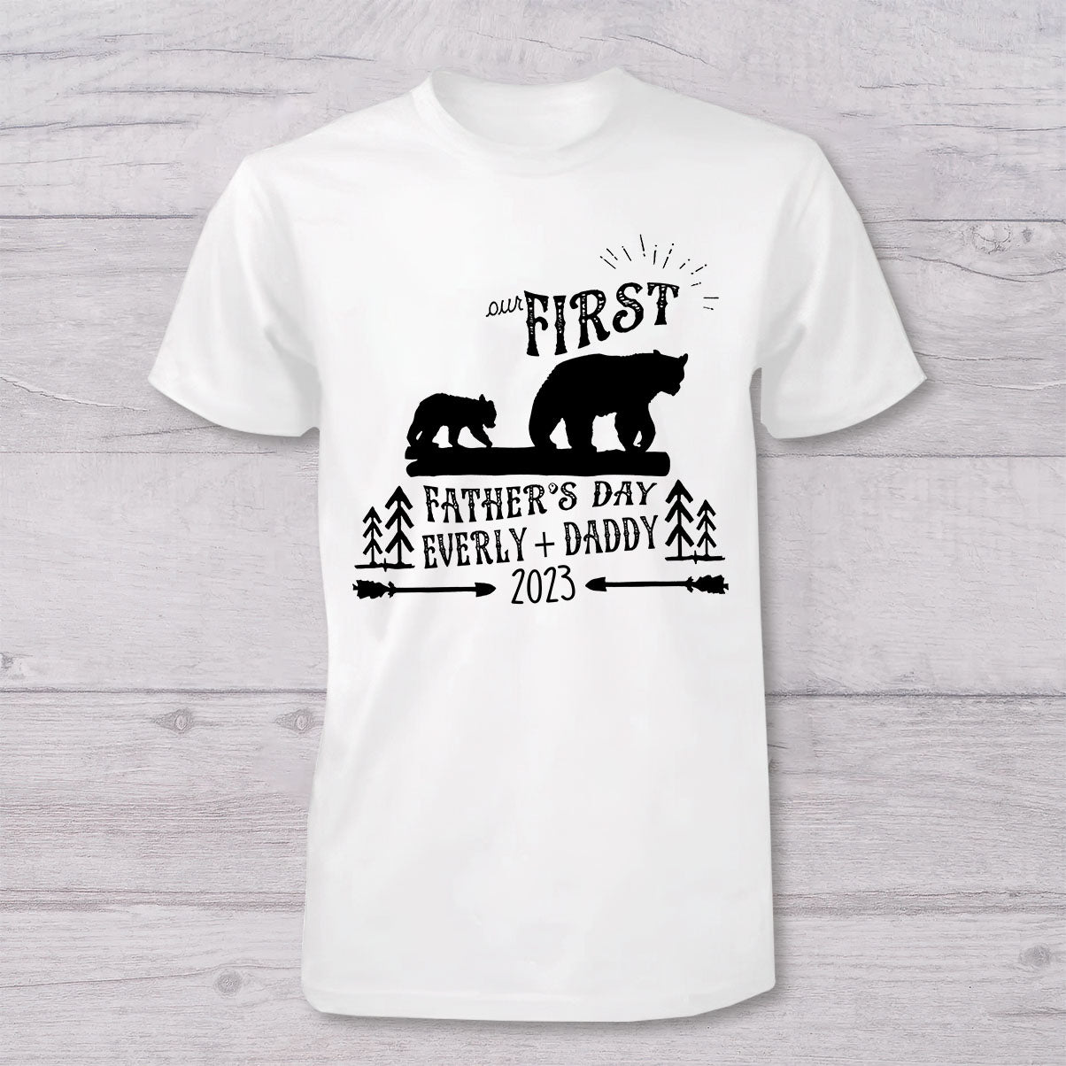 Première fête des pères - T-shirt personnalisé pour papa et body pour bébé