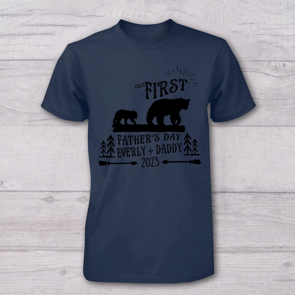 Première fête des pères - T-shirt personnalisé pour papa et body pour bébé