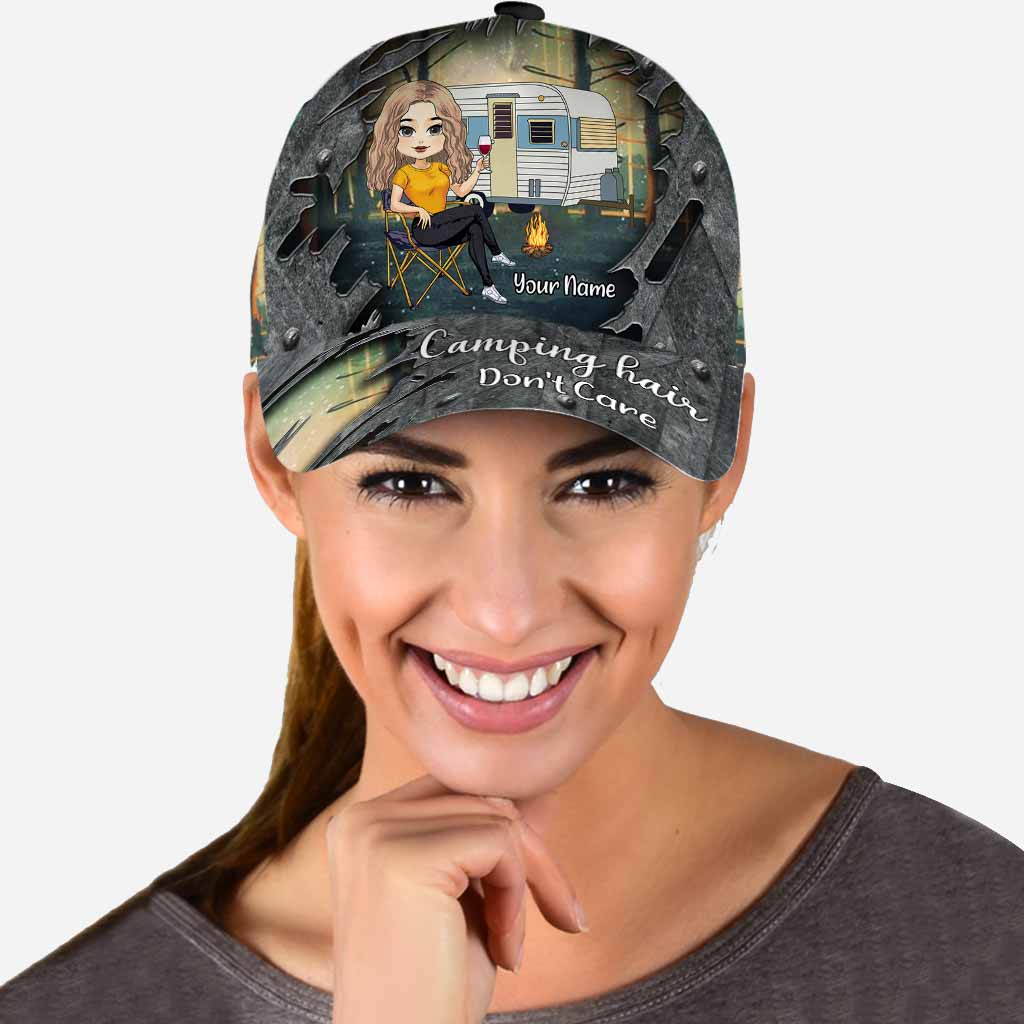 Camping Hair Don't Care - Personalized Classic Cap