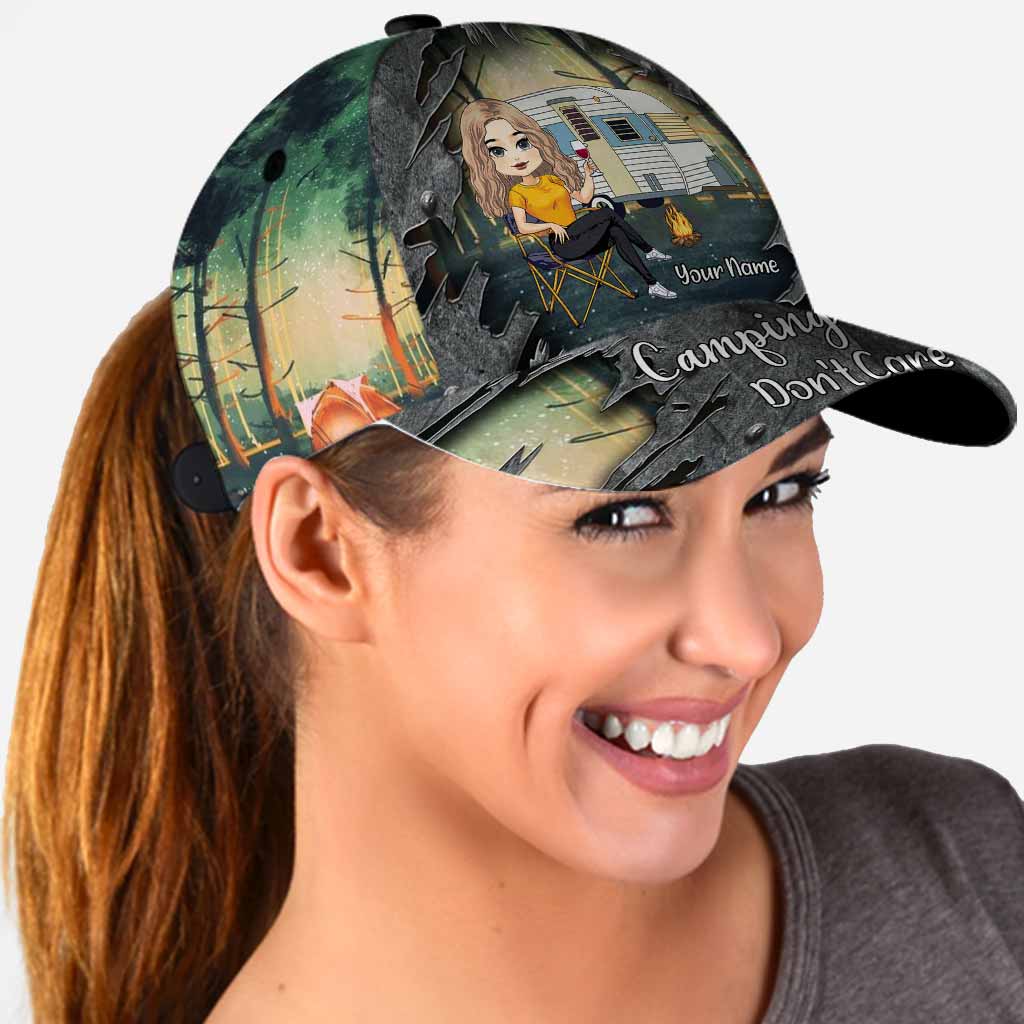 Camping Hair Don't Care - Personalized Classic Cap