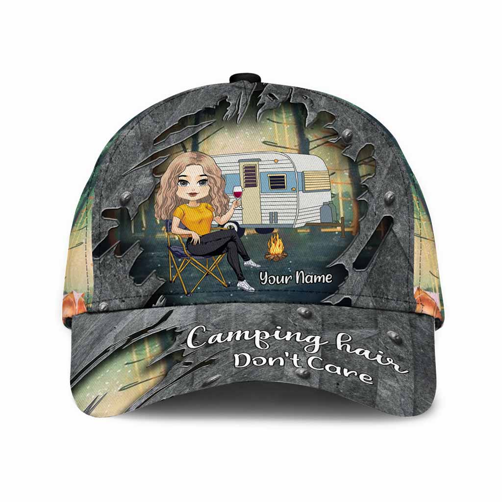 Camping Hair Don't Care - Personalized Classic Cap