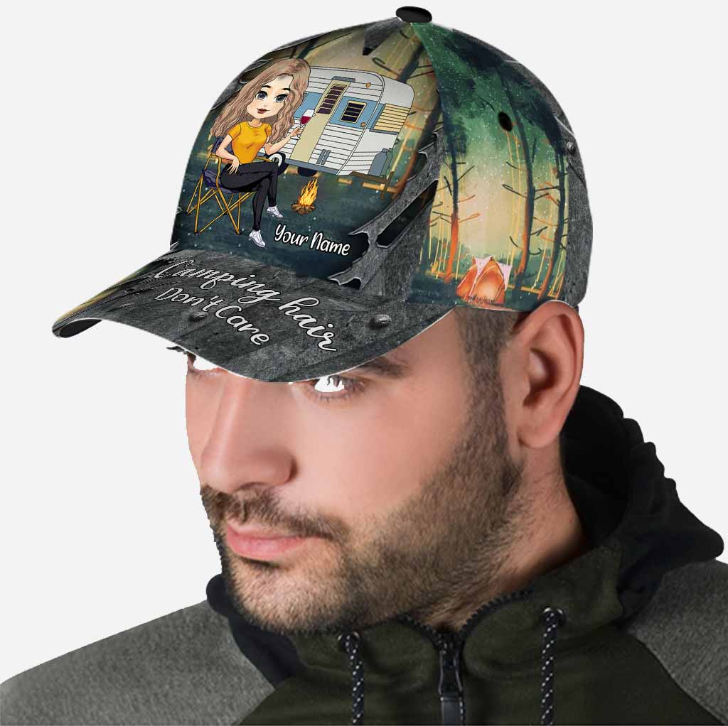 Camping Hair Don't Care - Personalized Classic Cap