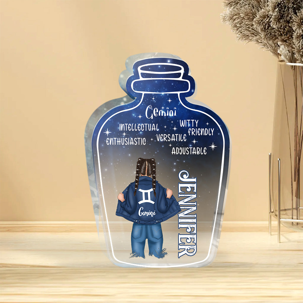 Zodiac Denim - Plaque acrylique personnalisée avec horoscope et forme sur mesure
