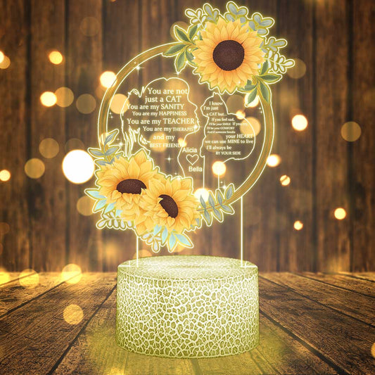 Tu n'es pas qu'un chat - Plaque lumineuse personnalisée en forme de chat