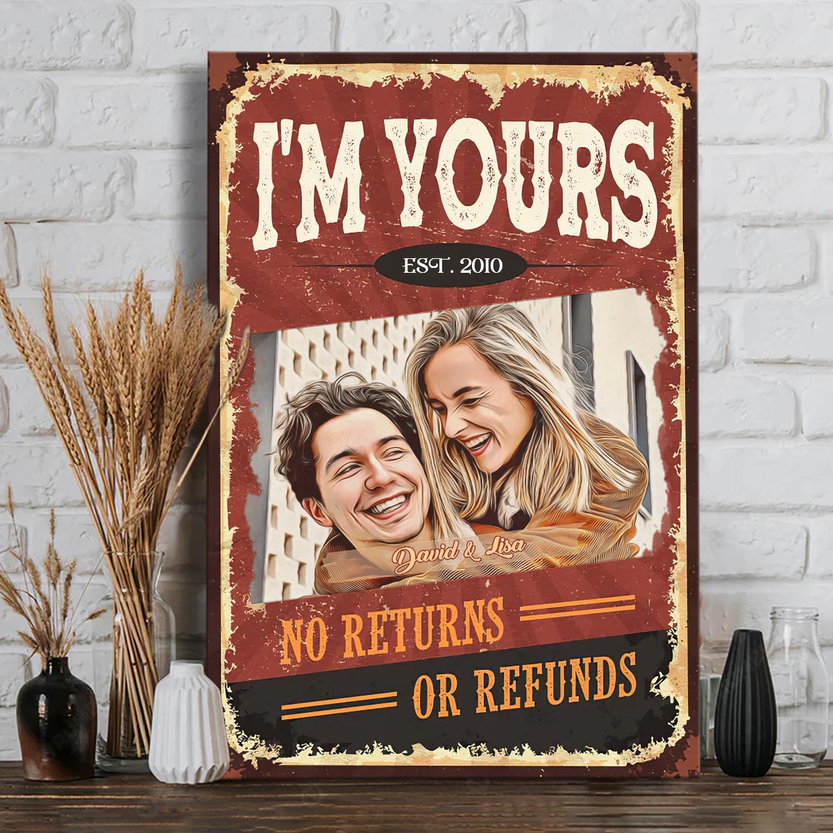 Je suis à toi - Toile et affiche personnalisées pour couples