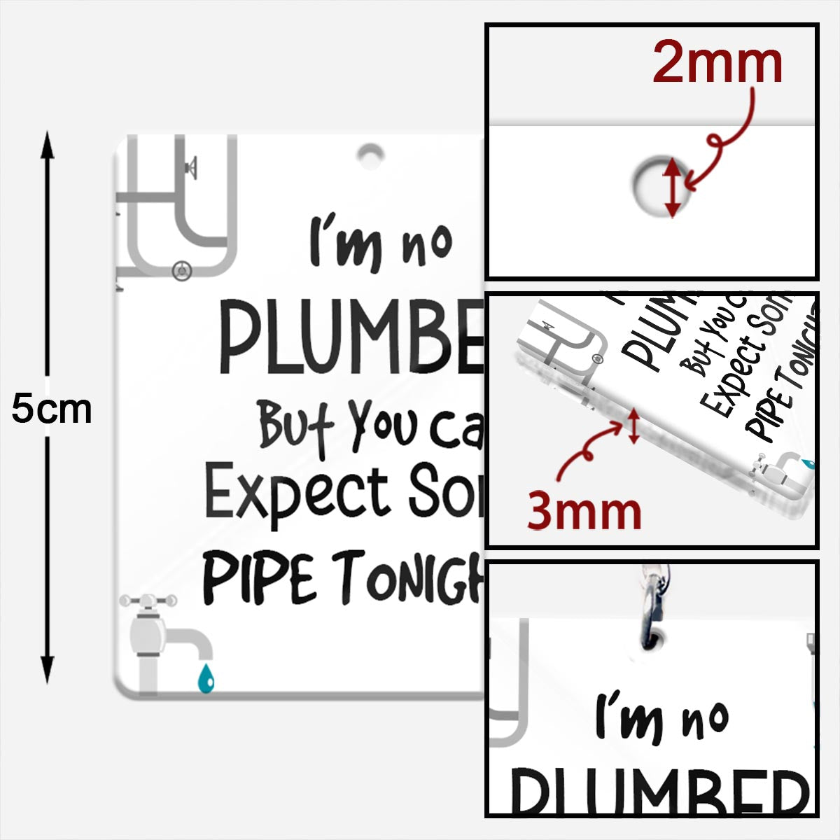 Je ne suis pas plombier - Porte-clés personnalisé - Cadeau pour couple (petit ami, petite amie, mari, femme)