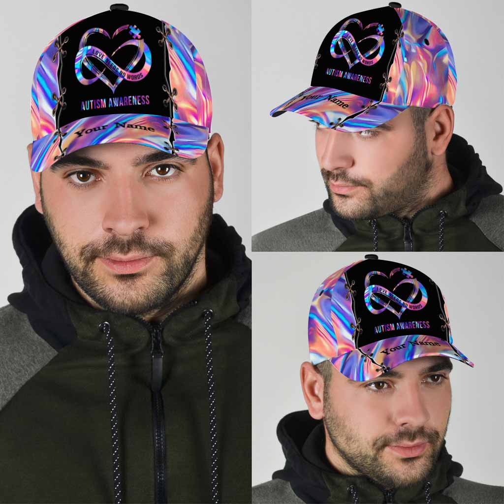 L'amour n'a pas besoin de mots - Casquette classique personnalisée pour la sensibilisation à l'autisme avec trous d'aération imprimés