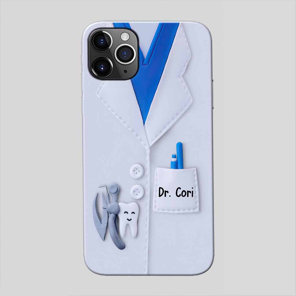 Coque de téléphone personnalisée avec motif dentiste en 3D
