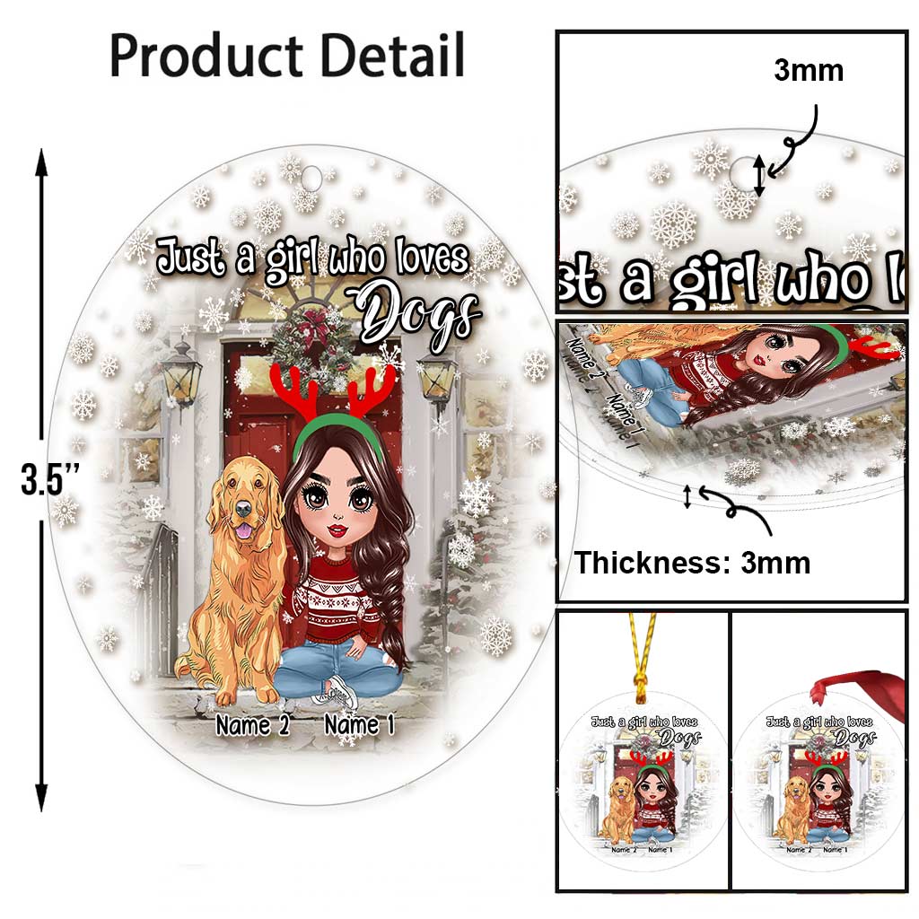 La vie est plus belle avec des chiens - Ornement de Noël transparent personnalisé avec un chien