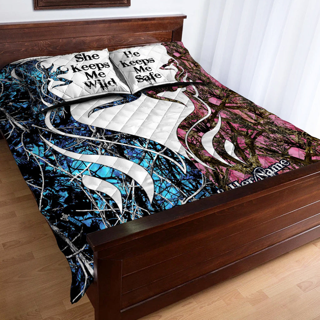 Couple de chasseurs - Ensemble de courtepointes personnalisé