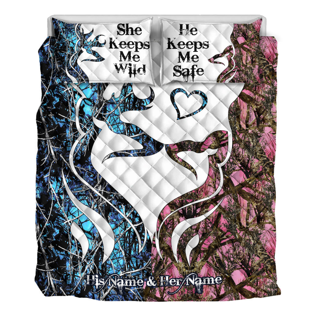 Couple de chasseurs - Ensemble de courtepointes personnalisé