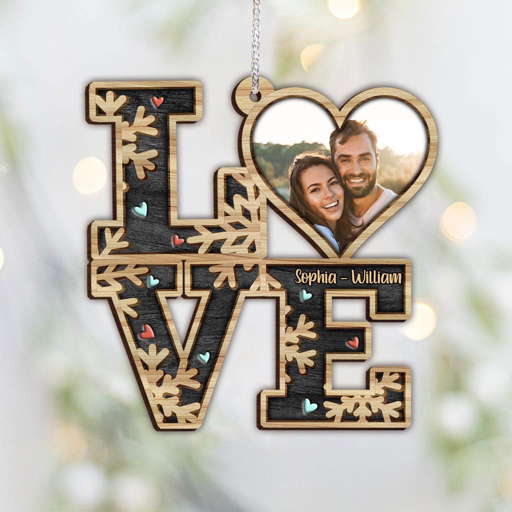 Love - Personalized Christmas Couple Ornament